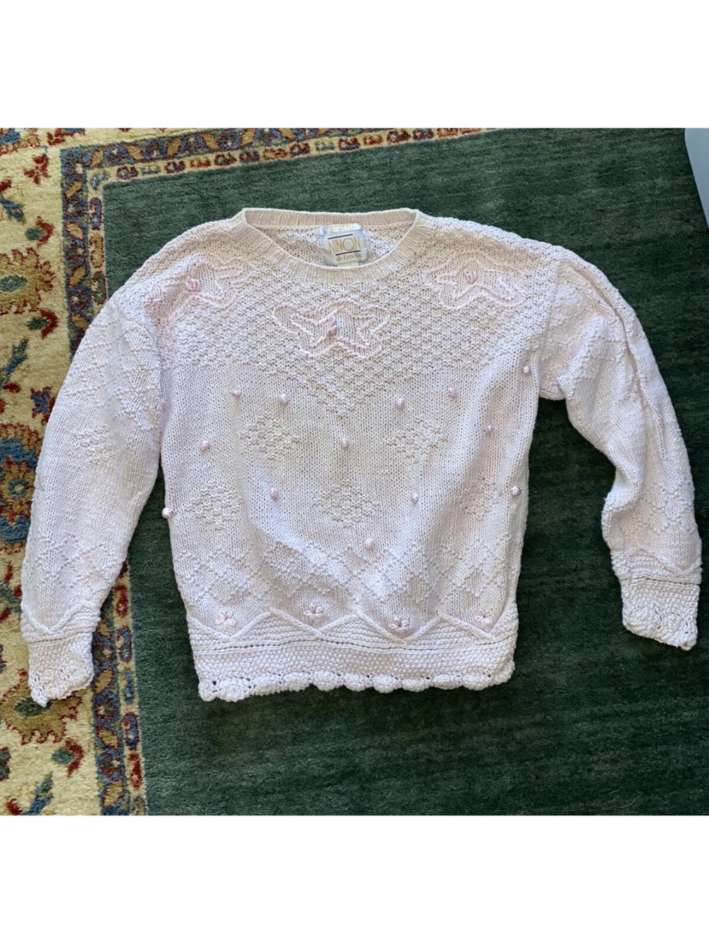 Vintage Hand Knit Ninon Pullover Sweater